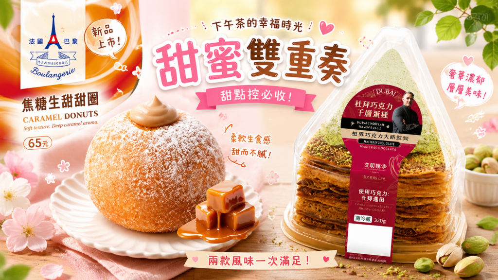7-11 昂舒巴黎焦糖生甜甜圈 7-11 杜拜巧克力千層蛋糕 地瓜燒 維力炸醬拌麵堡 7-ELEVEN新品「昂舒巴黎焦糖生甜甜圈」開賣！柔軟生食感搭配濃郁焦糖，售價65元 image 1