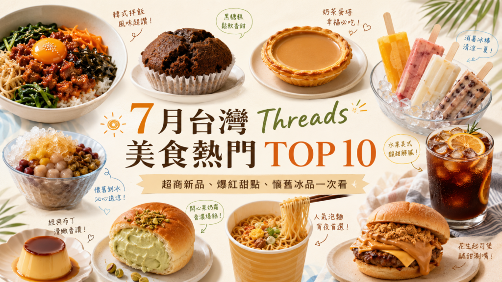 GLISERLAND 熱門排行榜:7月台灣 Threads 被討論最多的爆款美食 TOP 10|周子瑜星級饗宴、阿財黑糖發粿、珍奶蛋撻與懷舊冰 image 1
