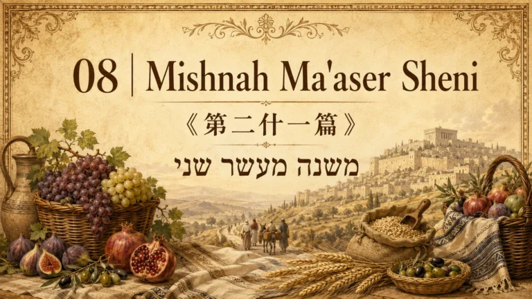 08｜Mishnah Ma’aser Sheni《第二什一篇》完整五章｜Hebrew 原文、Essentially Literal English 與繁體中文直譯