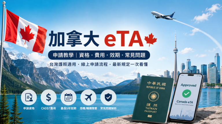 CANADA 加拿大 eTA 申請教學|台灣護照申請加拿大 eTA、加拿大 eTA CAD$7 費用、加拿大 eTA5 年效期、加拿大 eTA攻略