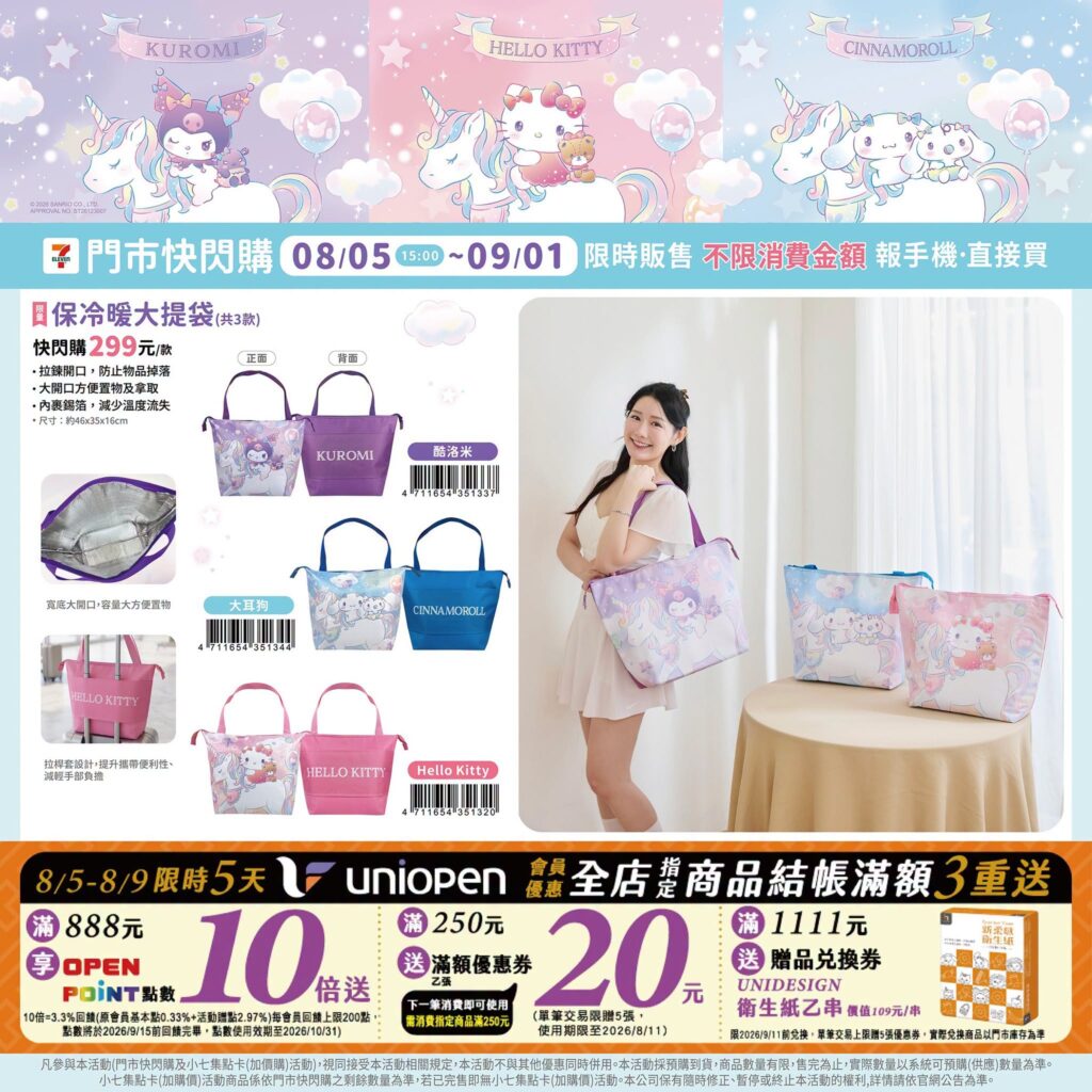 7-11 三麗鷗獨角獸 7-ELEVEN三麗鷗獨角獸快閃購｜7-11 三麗鷗獨角獸 Hello Kitty、7-11三麗鷗獨角獸 酷洛米、7-11三麗鷗獨角獸大耳狗冰霸杯與三麗鷗獨角獸地墊價格攻略 image 1