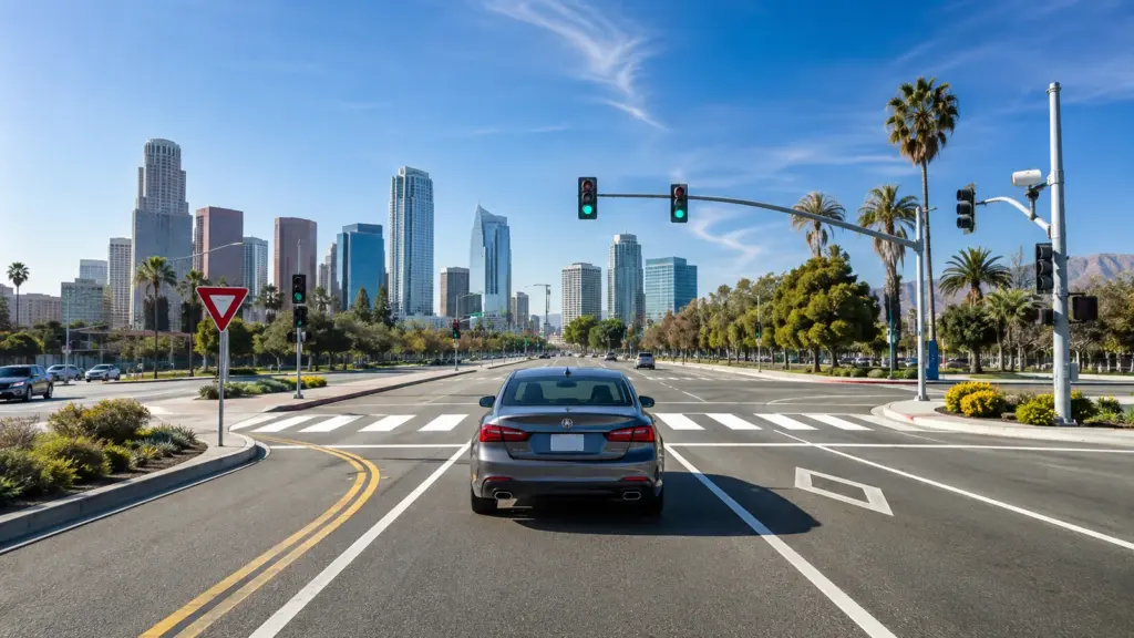 Driving in the United States Red Lights, STOP, YIELD, Carpool Lanes, Traffic Signals, Road Signs and Pedestrian Rules image 1