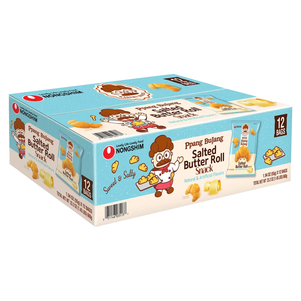 美國 COSTCO Nongshim Ppang BuJang Salted Butter Roll Snack 美國 COSTCO 農心鹽奶油捲零食1.94 oz×12包，韓國甜鹹點心 image 3