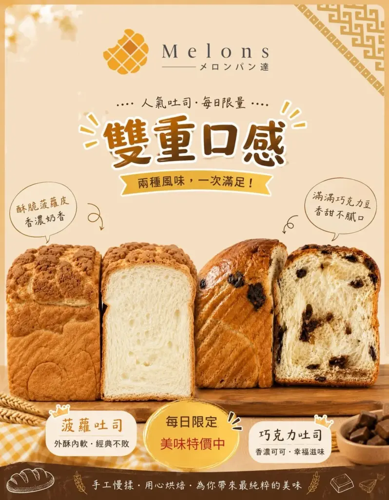 Melons 菠蘿麵包 Melons メロンパン達 美人們菠蘿麵包專賣 推薦｜Melons 菠蘿麵包 開心果巧克力、Melons 菠蘿麵包 香檸物語、Melons 菠蘿麵包 巧克力口味與Melons 菠蘿麵包 全台門市 image 2