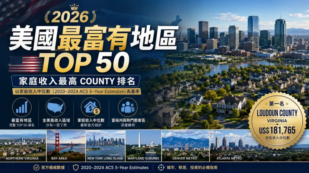 美國最有錢的地方在哪？Top 50 高收入地區排名，Virginia 擊敗 California image 1