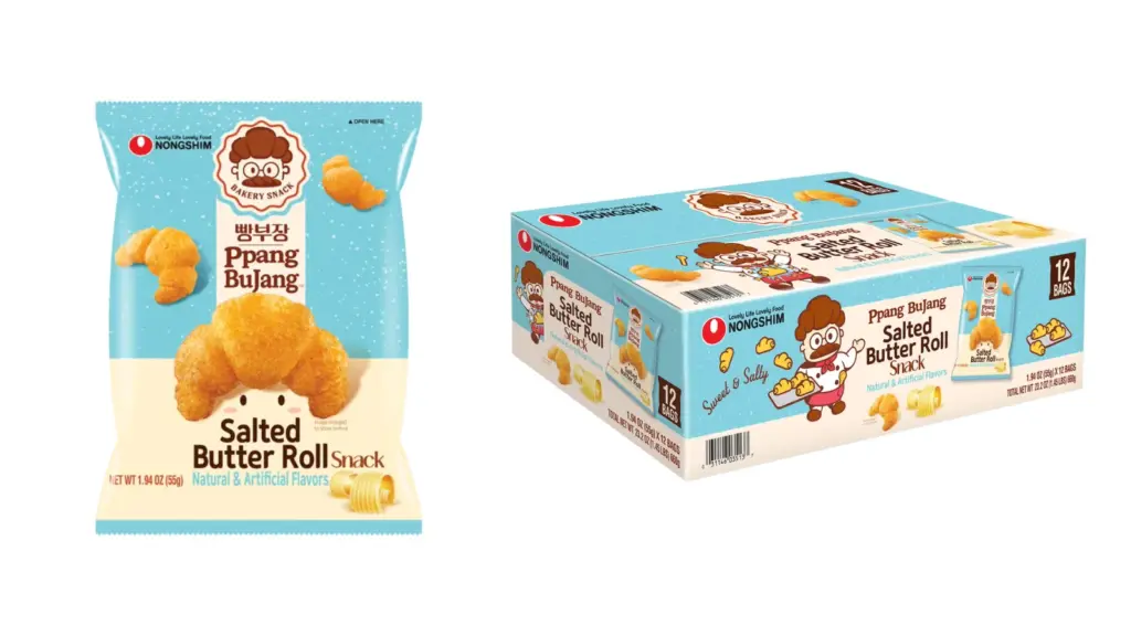 美國 COSTCO Nongshim Ppang BuJang Salted Butter Roll Snack 美國 COSTCO 農心鹽奶油捲零食1.94 oz×12包，韓國甜鹹點心 image 1