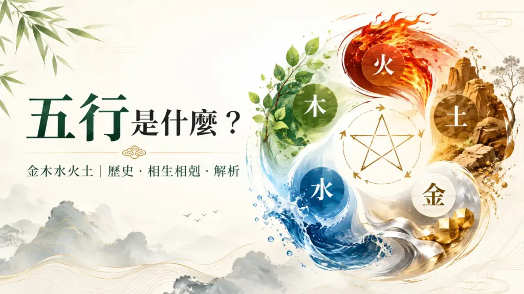 五行是什麼?金木水火土完整解析|歷史、相生相剋、顏色、方位與五行文化一次看 image 1