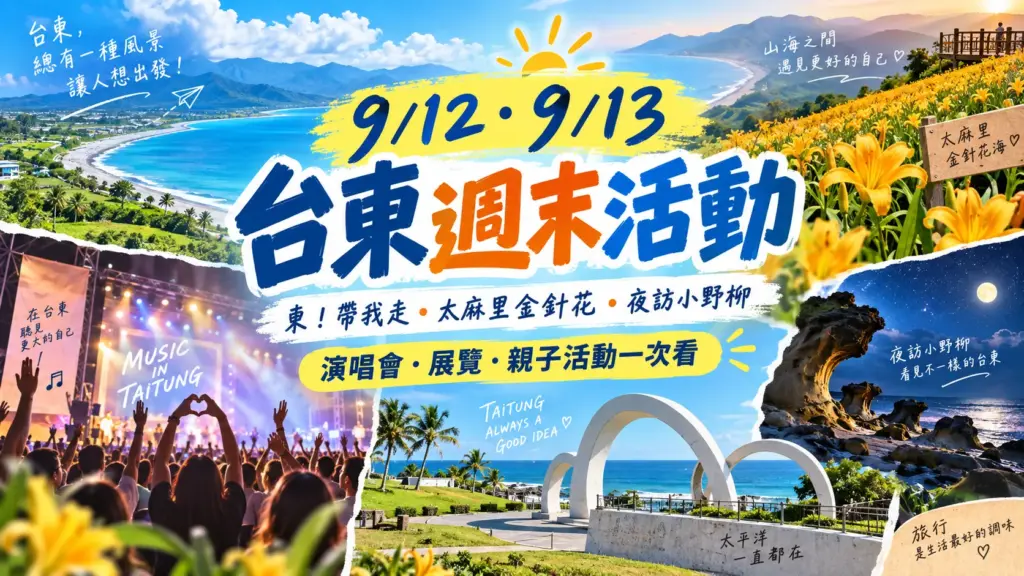9/12、9/13台東週末活動｜《東！帶我走》17組卡司、太麻里金針花、夜訪小野柳與展覽一次看 image 1