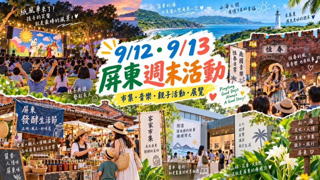 9/12、9/13 屏東週末活動推薦｜紙風車免費大戲、釀醬生活節、夏川里美、南國漫讀節一次看 image 1