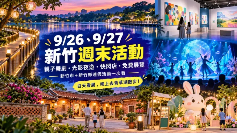 9/26、9/27新竹週末活動推薦|青草湖光影、親子舞劇、快閃店與免費展覽一次看